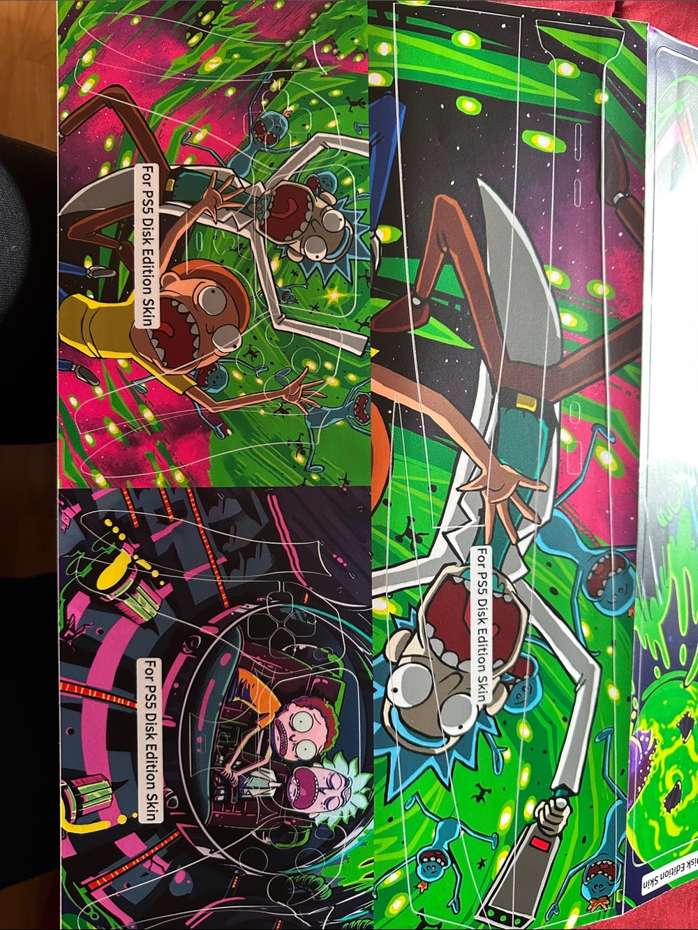 Rick and Morty PS5 Console & Controller Skin - Vibrant Green/Pink Design